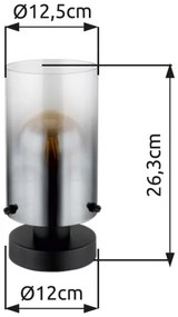 Globo 15907T - Stolná lampa FLORENTINA 1xE27/40W/230V pr. 12,5 cm čierna