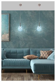 Modré LED závesné svietidlo so skleneným tienidlom Lukka – Candellux Lighting