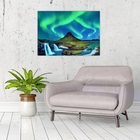 Sklenený obraz - Kirkjufell, Island (70x50 cm)