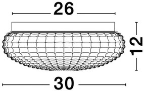 Dizajnové stropné svietidlo Clam 30 biele