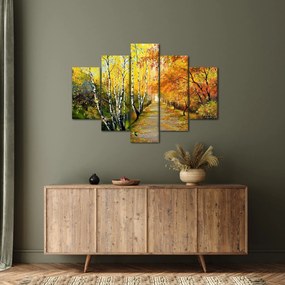 Obraz - Romantická alej pozdĺž vody, olejomaľba (150x105 cm)