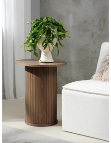 Okrúhly odkladací stolík v dekore duba ø 50 cm Nola – Unique Furniture