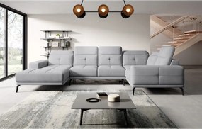 Rohová sedačka v tvare U Nicolette (svetlosivá) (p)