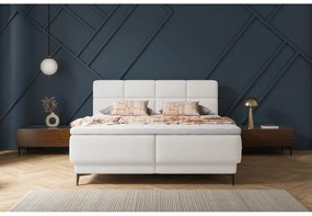 Manželská kontinentálna posteľ 140 cm Riviera 140 (s roštom a matracom) (s úl. priestorom) (biela + čierna). Vlastná spoľahlivá doprava až k Vám domov. 1099652