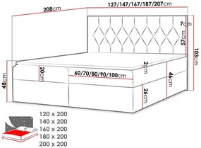 Manželská posteľ 180 cm Calzone  (hnedá). Vlastná spoľahlivá doprava až k Vám domov. 1122017