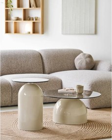 Okrúhly odkladací stolík so sklenenou doskou ø 40 cm Ravello – House Nordic