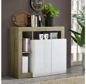 Komoda LENOR biela/hnedá