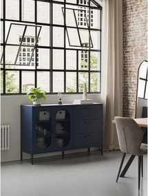 Tmavomodrá komoda 140x90 cm Diora – Marckeric