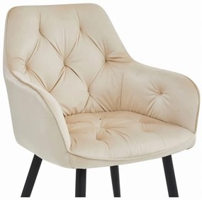 Set dvoch jedálenských stoličiek JORK zamatové, béžové (čierne nohy) 2 ks