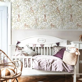 Tapeta králiky biela 280×100 cm