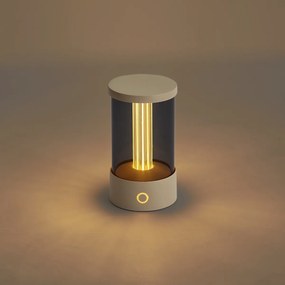 Vonkajšia stolná lampa béžová nabíjateľná vrátane nabíjacej stanice IP65 - Grill