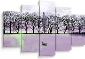 Obraz - Pramice na jazere (150x105 cm)
