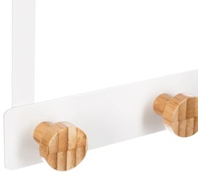 Vešiak na dvere Bamboo White 5 háčikov