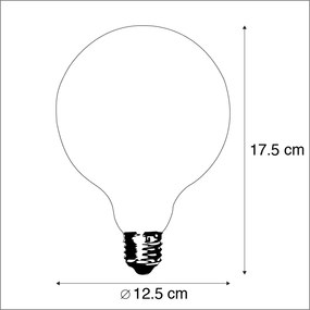 E27 stmievateľná LED žiarovka G125 goldline 4,5W 470 lm 2100K