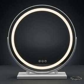 Rea Make-Up, LED okrúhle kozmetické zrkadlo na postavenie 50 cm, biela, HOM-12021