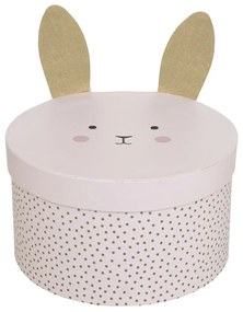 Úložný box zajíček 2 ks růžová/bílá 23 x 13 x 23 cm