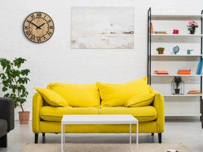 Dřevěné nástěnné hodiny Artur 33 cm dub přírodní/černé