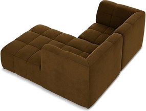 Zamatová rohová pohovka v horčicovej farbe (pravý roh/s leňoškou) Aloha – Makamii