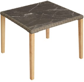 tectake 404803 ratanový stôl tarent 93,5x93,5x75cm - prírodné