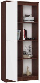 Regál Rexa 80 cm 1 skrinka a 4 police wenge/biela