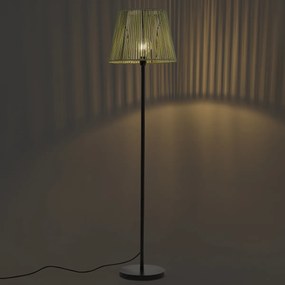 Vonkajšia stojaca lampa čierna so zeleným lanovým tienidlom IP44 - Virginia Jayla