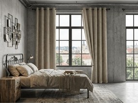 Zatemňovací záves LOOM VELVET 140x250 cm, béžovohnedý Zavesenie: Kovové krúžky