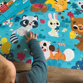 Detské puzzle senzorické Lesné zvieratá - s dotykovými prvkami 20 ks