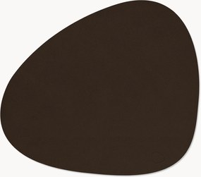 Ručne vyrobené asymetrické kožené prestierania Curve, 4 ks