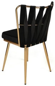 Súprava jedálenských stoličiek Kusakli Black and Gold, 4 ks, 4 ks