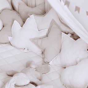 Ľanový vankúš javorový list biely 43x43 cm