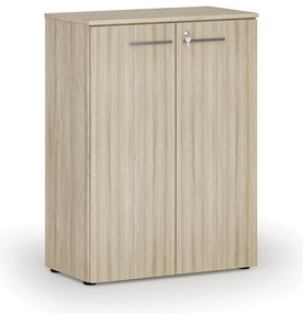 Kancelárska skriňa s dverami PRIMO WOOD, 800 x 420 x 1087 mm, dub prírodný
