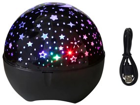 Lean Toys Hviezdny projektor a reproduktor 2v1 - čierny