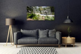 Skleneny obraz Listy palmy stromy príroda 125x50 cm