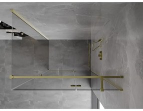 Mexen Mist H T, sprchový kút s výklopnými dverami pravý 115 x 70 cm, číre sklo, zlatá, 8A5T-115-070-50-00-P