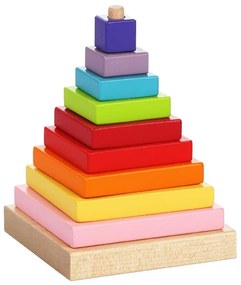 CUBIKA Farebná pyramída - drevená skladačka 9 dielov