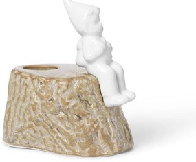 Vianočný svietnik z porcelánu a kameniny Kähler Design, dĺžka 9 cm