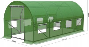 Záhradný fóliovník 4-segmentový 6m x 3m x 2m GARDEN LINE – TUN5613