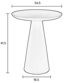 Béžový hliníkový odkladací stolík White Label Ringar, ø 34,5 cm