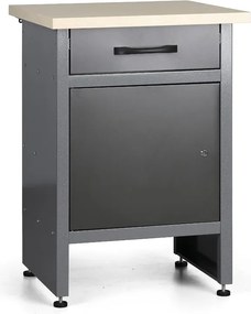 Pracovný stôl do dielne G1, 840 x 600 x 600 mm, 1 zásuvka, 1 skrinka