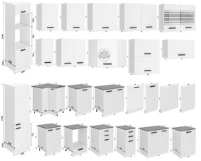 Vysoká kuchynská skrinka Belini Premium Full Version pre vstavanú rúru 60 cm biely mat