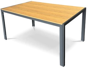 Autronic Záhradný stôl, kov, polywood, hnedá, AZT-S1215 OAK