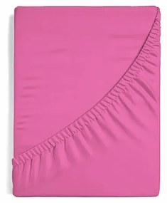 Napínacie prestieradlo na posteľ - tmavoružové Jersey 200/220/25