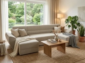 Rozkladacia sedacia súprava do U TAVERO 321x140 cm, svetlobéžová