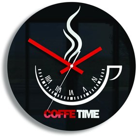 Nástenné hodiny Coffe Time čierne
