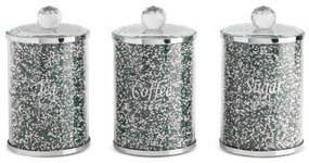 Sada troch nádob VENTOSA 04 zelená / strieborná (3 ks)