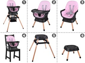 JOKOMISIADA Multifunkčné otočné detské kresielko na kŕmenie 6 v 1 ZA5659