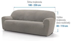 Super strečové poťahy HARMONIA svetlošedá trojkreslo (š. 180 - 230 cm)