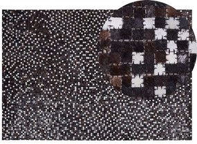 Kožený koberec 140 x 200 cm hnedý AKKESE Beliani