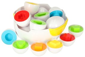 KIK Montessori vzdelávacie puzzle sliepočka s 12 vajíčkami na triedenie tvarov a farieb