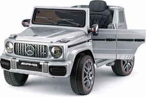 LEAN CARS Elektrické autíčko Mercedes AMG G 63 strieborné lakované